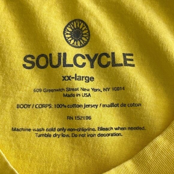 Soul Cycle Sleeveless T Shirt Womens Size XXL Yellow Workout Running Cyling - Picture 7 of 8